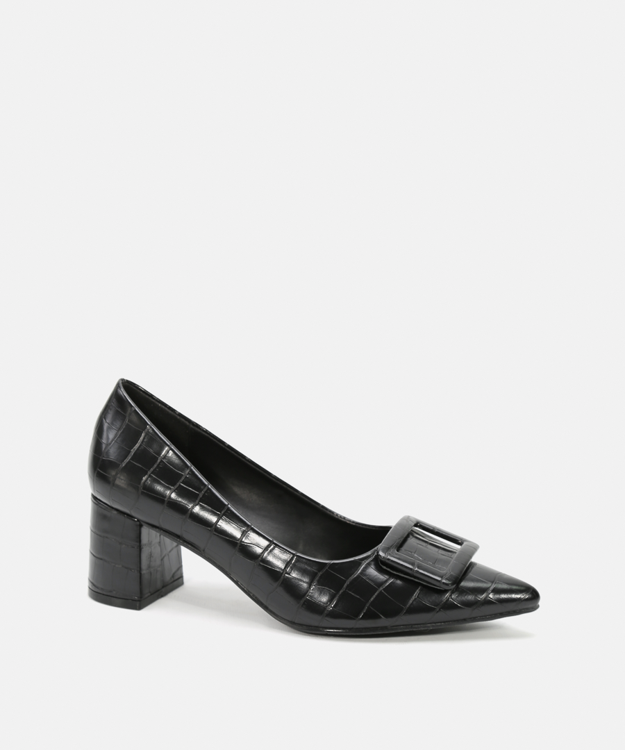 Sapatos salto efeito crocodilo image number null